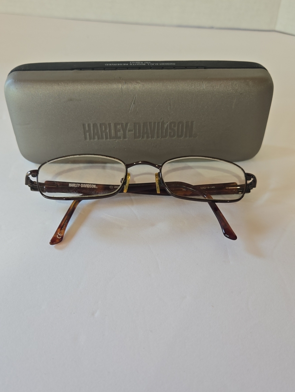 Harley-Davidson Brown and Gold Men's Eyeglasses with Case